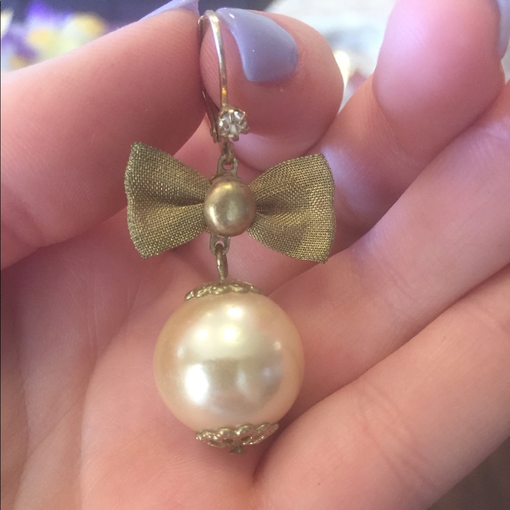 Betsey Johnson Gold Bow Dangles